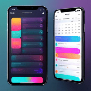 A futuristic iPhone displaying personalized notification summaries, calendar events, and AI-powered suggestions, all seamlessly integrated with a sleek interface.