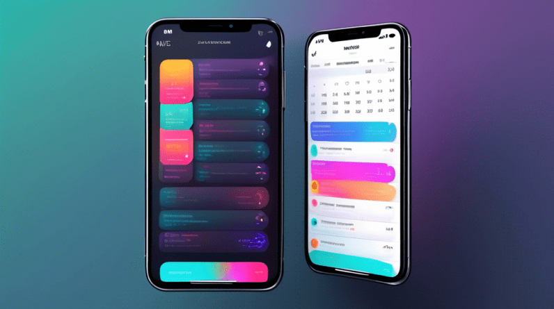 A futuristic iPhone displaying personalized notification summaries, calendar events, and AI-powered suggestions, all seamlessly integrated with a sleek interface.
