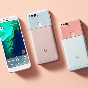 Three Google Pixel 9 smartphones arranged side-by-side, with a confidential stamp partially obscuring the screens.
