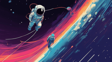 ## DALL-E Prompt:nnA lone astronaut adrift in the vastness of space, tethered to their spacecraft by a thin, fraying lifeline. The astronaut's helmet reflects the Earth in the distance, while the endl