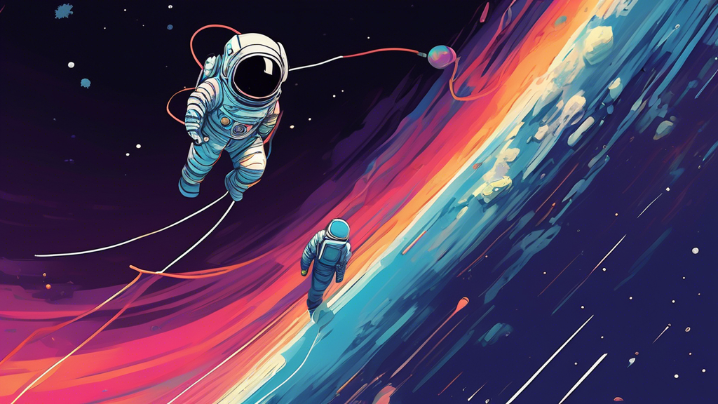 ## DALL-E Prompt:nnA lone astronaut adrift in the vastness of space, tethered to their spacecraft by a thin, fraying lifeline. The astronaut's helmet reflects the Earth in the distance, while the endl