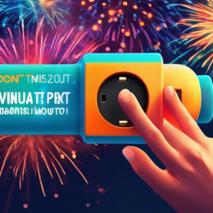 A hand reaching out to grab an Amazon Smart Plug with a glowing Amazon logo, priced at $12.99, against a backdrop of exploding fireworks with the text Don't Miss Out!.