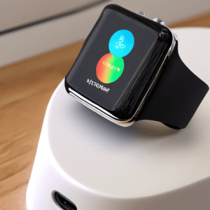 A sleek Apple Watch Ultra 2 on a nightstand with its charger, next to a MacRumors website page displaying the giveaway.