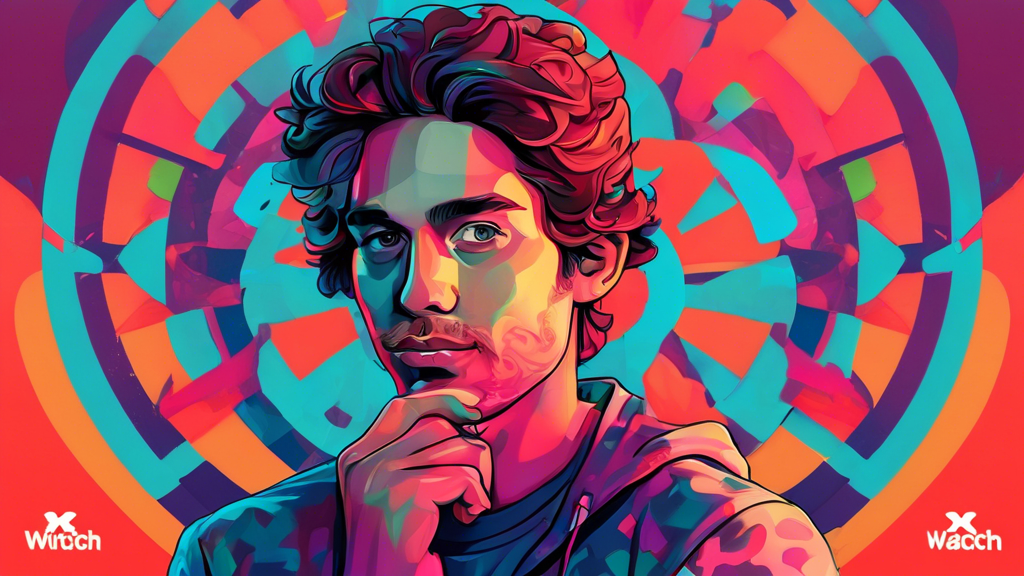 A stylized portrait of Luke Miani wearing an Apple Watch X with the MacRumors logo in the background.