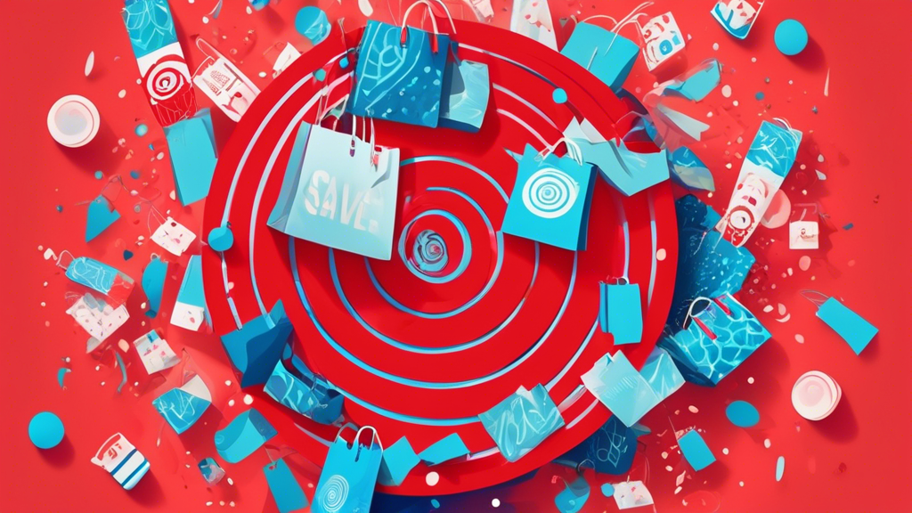 A red Target bullseye overflowing with a pile of shopping bags labeled Circle Week Deals with a blue background that says Save Big Before Prime Day.
